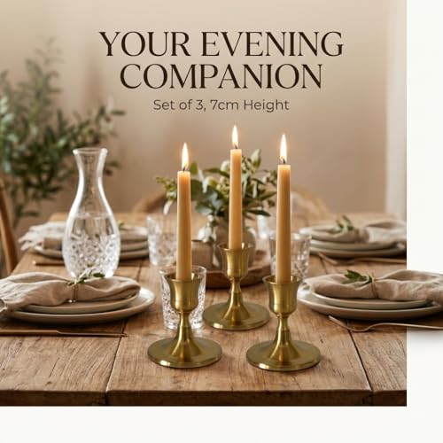 Bronze Wine Glass Metal Candlestick Holders -Vintage Modern Metal Taper Candle Holders, Decorative Centerpiece for Table Mantel, Wedding Kitchen Home Decor, Wedding Gift,18Pcs - color: Bronze, size: 18Pcs
