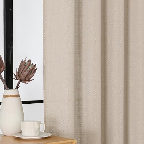 Linen Curtains for Bedroom Living Room 45 Inch Length 2 Panels Set, Soft Solid Light Filtering Faux Linen Textured Short Curtains Drapes, Linen, 2 Pcs Each 30Wx45L Inch - color: Linen, size: 30"W x 45"L (Pack of 2)