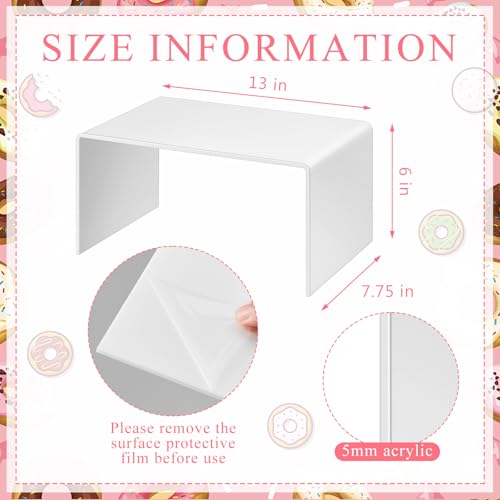 RattanView 2 Pcs 12 Inch Large Acrylic Shelf Riser, 5mm Thick, White - color: White, size: 13 Inch, 5 mm