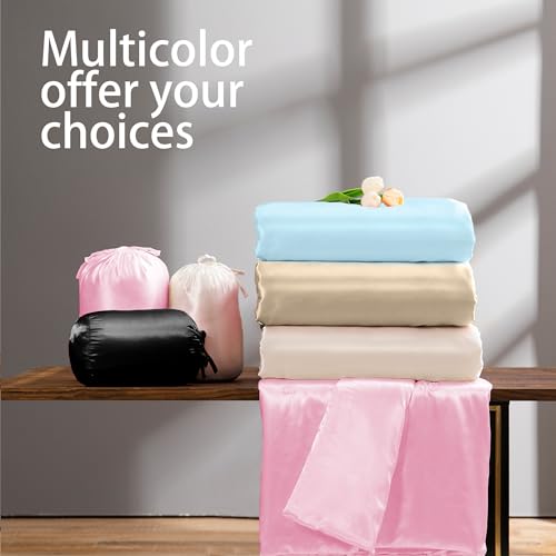 Vonty Baby Blue Satin Throw Blanket 50x60In, Cooling Silky Wrinkle-Free - color: Baby Blue, size: 50" x 60"