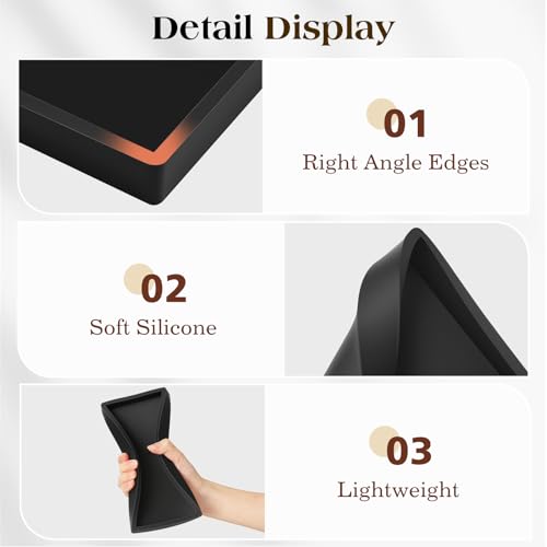 Luxspire 2 Pack Silicone Bathroom Tray 7.9" Vanity Tray, Matte Black - color: Matte Black, size: 7.87 × 3.94 × 0.79 in