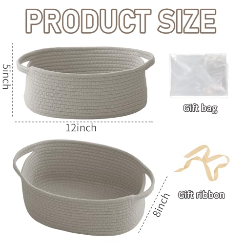 JMvicyroam Small Woven Basket, Empty Gift Basket, Grey/1 Pack - color: Grey, size: 1 Pack