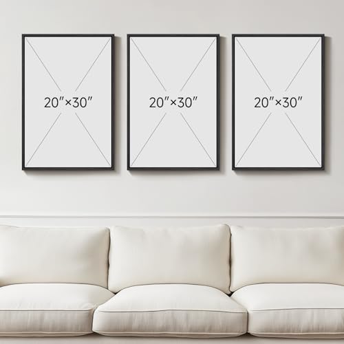Large Framed Black and White Modern 3D Abstract Wall Art Set - color: Black and White, size: 20"w X 30"h X 3pcs