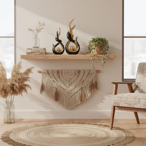 Black Gold Ceramic Abstract 2 Piece Statue Set,Mid Century Modern Abstract Art Home Decor Statue Mantelpiece on Unique Shelf Decor, TV Cabinet Divider Table top and Dining Table Centerpiece (Black) - color: Black