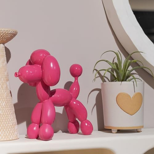 Guichifun Balloon Dog Décor Sculpture, Pink, 7" - color: Pink