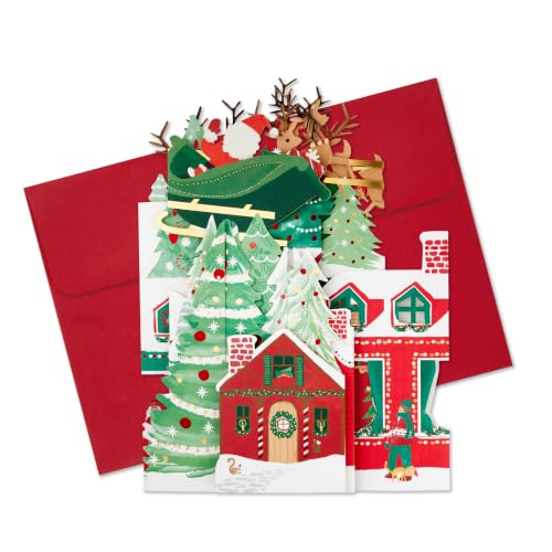Hallmark Paper Wonder Jumbo Christmas Pop Up Card (Accordian Fold Village) - style: Christmas Village