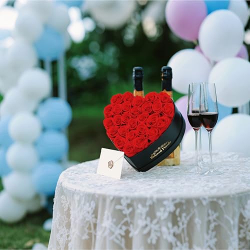 27 Preserved Flowers Rose Birthday Gifts for Women Her Mom Wife Girlfriend Grandma on Valentines Mothers Day Christmas Anniversary Romantic - color: Passionate Red, size: 27 Roses