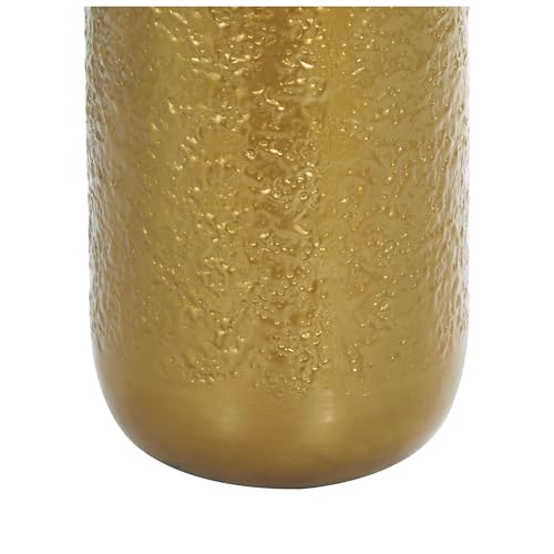 Deco 79 Metal Decorative Vase Textured Hammered Centerpiece Vase, Flower Vase for Home Decoration 9" x 9" x 19", Gold - size: 9" x 9" x 19"