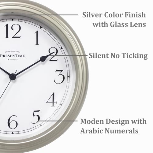 Presentime Chic Home Collection 10" Molly Clock - color: Silver