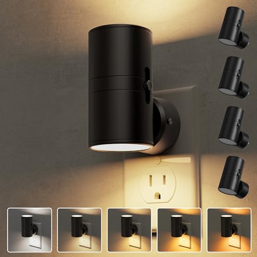 L LOHAS LED Night Light, Night Lights Plug into Wall, 5 Colors, Dimmable - color: 5CCT, size: 4 Pack