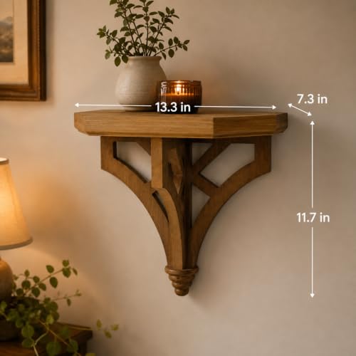 Wall Mounted Decorative Shelf, Vintage Farmhouse Floating Shelf-Sage Green - color: Sage Green
