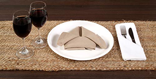 THE BEER VALLEY Jute Braided Table Runner, Natural, 13x36 Inches - color: Natural, size: 1'1" x 3' (Rectangular)