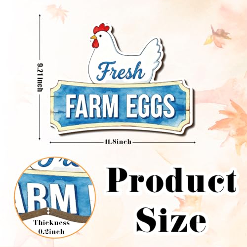 Farmhouse Kitchen Wall Decor, Fresh Farm Eggs Chicken Sign, Rustic Wood Hanging Plaque, Watercolor Farmhouse Wall Art Painting Style, Country Rustic Wall Decor for Home, 11.8x9.2 Inches - color: Farm 04
