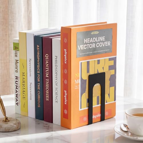 Chunful 6 Pcs Black Modern Metal Book Ends for Shelves Decorative Small Bookends Book Shelf Organizer Minimalist Design Stopper to Hold Books for Home Office 5.5 * 3.75 * 2.25 inch - color: Black, size: Rectangle