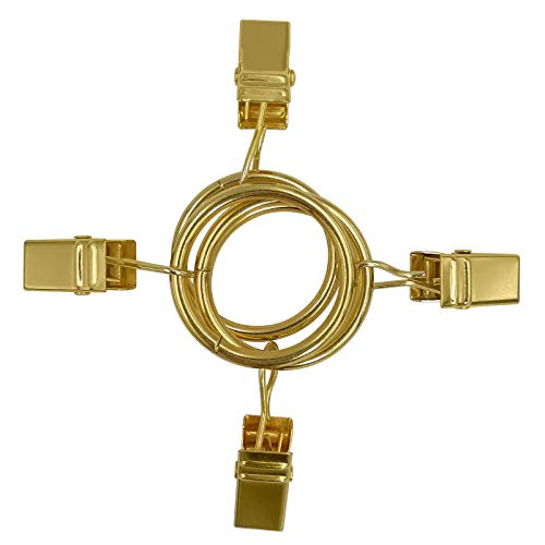 LLPJS Curtain Rings with Clips, 1 inch ID, 100 Pack, Gold - color: Gold, size: 1" I D Set of 100