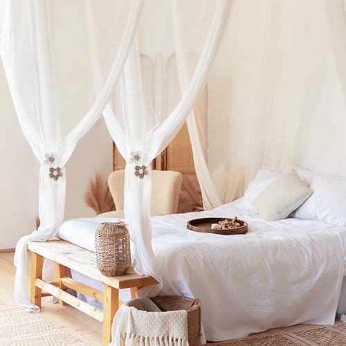 Lewondr Curtain Ropes Tiebacks, Beige & Coffee, 2 Pack - color: Beige & Coffee, size: Large