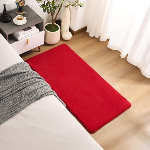 Amearea Modern Washable Runner Rugs, 2x4 Feet Red Bedroom Runner Rug - color: Red, size: 2' x 4' (Runner)