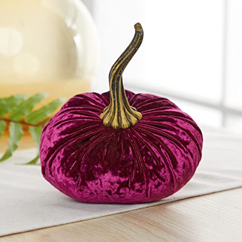 Your Heart's Content Luxe Berry 6.25 inch Velvet Pumpkin (Luxe Berry) - color: Luxe Berry