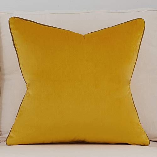 Avigers Throw Pillow Cover 18 x 18 Inch, Yellow, Velvet, Hidden Zipper - color: Yellow, size: 18" x 18" (Pack of 1)