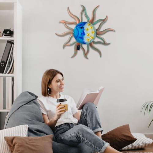 VEWOSTAR 29" Large Metal Sun and Moon Wall Art - color: Sun Moon