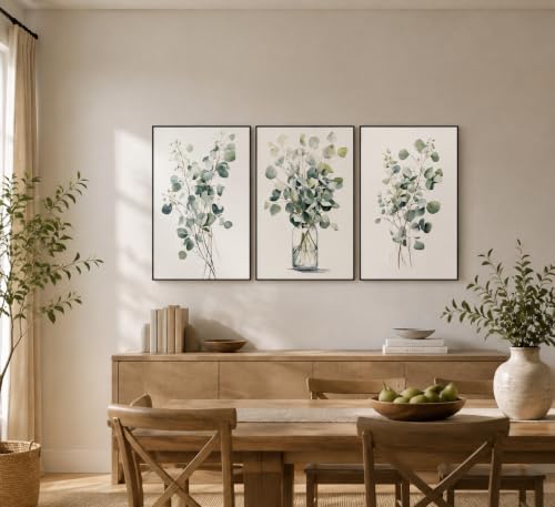 HOMTAI 3Pcs Botanical Canvas Wall Art 16x24Inch Unframed - color: Poster, size: 24L" x 16W"