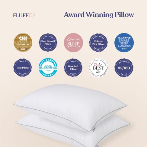 FluffCo Zen Fluff® Down Alternative Bed Pillows - Soft, Queen Size (1 Pack) - size: Queen (U.S. Standard)
