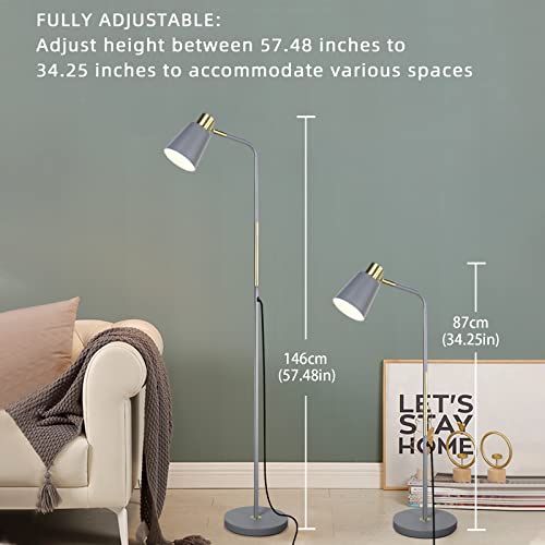 LALISU Floor Lamp Industrial Floor Lamps Reading Farmhouse Standing Lamp - color: Gray
