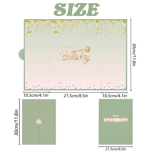 Crenics Green and Pink Birthday Guest Sign in Book Alternative 18" x 12" - color: Green and Pink