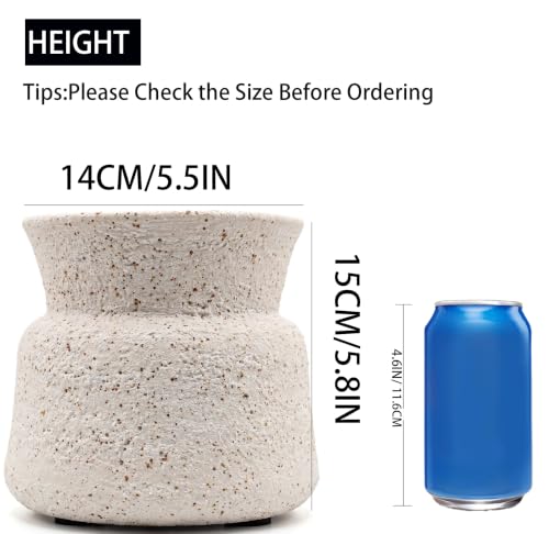 Rustic Farmhouse Ceramic Vase Home Decor (White Ore Point, Small) - color: White Ore Point