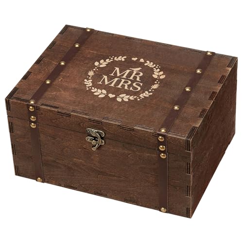AW BRIDAL Large Mr and Mrs Wedding Keepsake Memory Box, Bridal Shower Gifts - color: Large Mr & Mrs