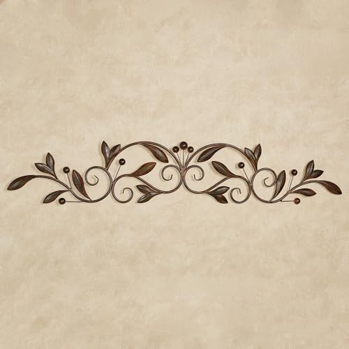 Touch of Class Catalonia Olive Metal Wall Art Topper, Large, Brown - color: Brown, size: 8"L x 46"W