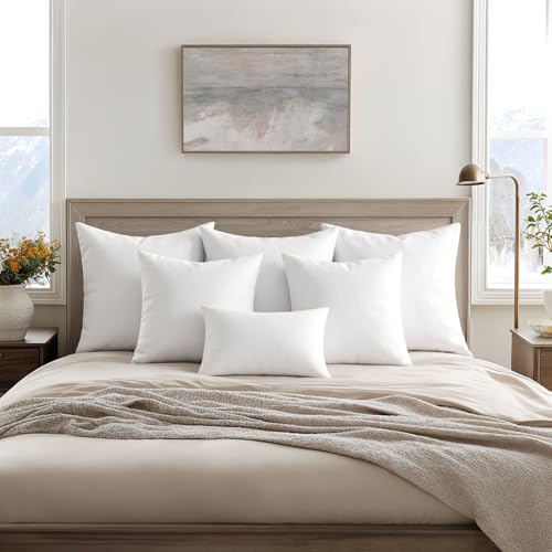 MIULEE 12x12 Throw Pillows Inserts 2 Pack, Decorative Pillows for Couch Bed - size: 12x12 Inch