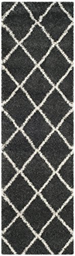 SAFAVIEH Hudson Shag Runner Rug 2'3"x6', Soft Dark Grey & Ivory SGH281G - color: Dark Grey/Ivory, size: 2'3" x 6' (Runner)