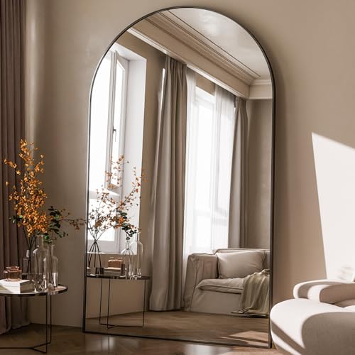 HARRITPURE 86"x46" Full Length Mirror - Oversized Arched Mirror - color: Black, size: 86"L x 46"W