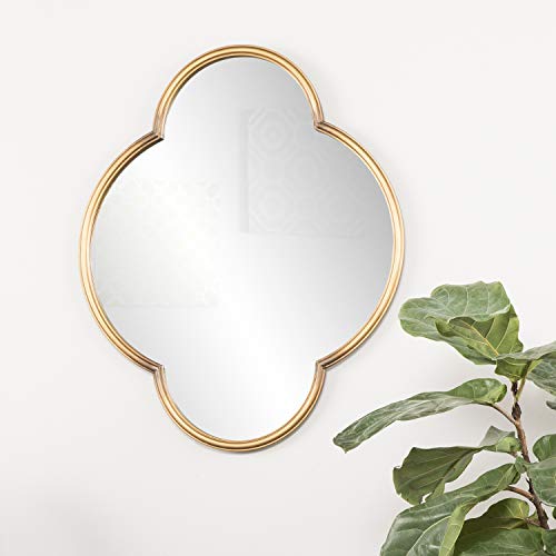 SEI Furniture Holly & Martin Willis Decorative Wall Mirror, Geometric Frame, Metallic Gold