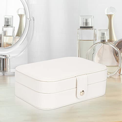 Travel Jewelry Box, Jewelry Organizer for Girls Small Jewelry Storage Box - color: white