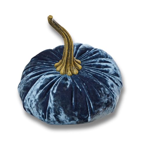 Your Heart's Content Luxe Indigo 6.25 inch Velvet Pumpkin (Luxe Indigo) - color: Luxe Indigo