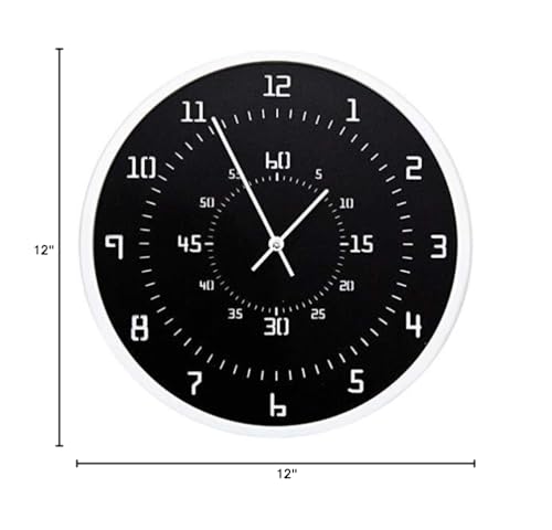 Modern Minimalist Black Stop Wall Clock - color: Black Stop