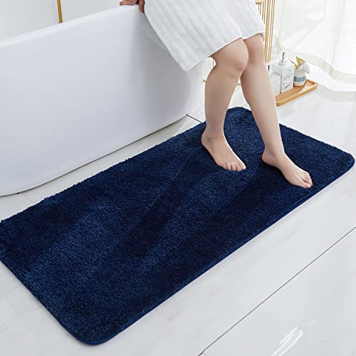 COSY HOMEER Extra Thick Bath Rugs for Bathroom Non Slip Bath Mat 24x48 Navy - color: Navy, size: 2' X 4' (Rectangular)