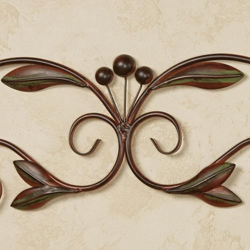 Touch of Class Catalonia Olive Metal Wall Art Topper, Medium, Brown - color: Brown, size: 7.5"L x 36"W