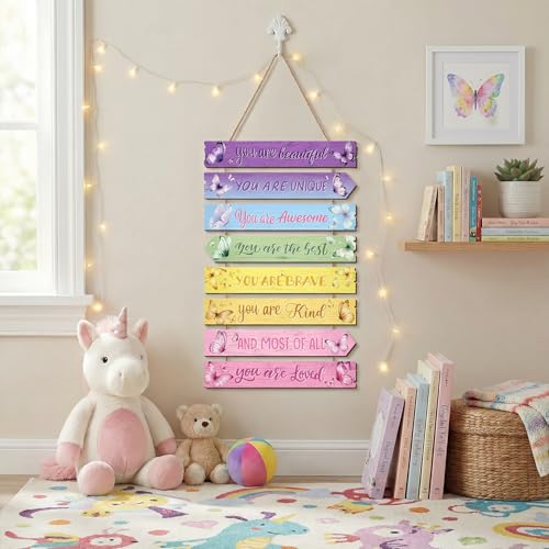 Wall Art Decor, Wooden, for Kitchen Dining Room, Rainbow Butterfly - style: Rainbow Butterfly