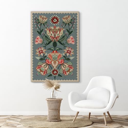 SIGNFORD Canvas Print Wall Art Vintage Bouquet Nature Wilderness Illustrations Floral Botanical Print Modern Art Decorative Multicolor Rustic Cozy for Bedroom - 12"x18" - color: Ab04-2312-na34, size: 12" x 18"