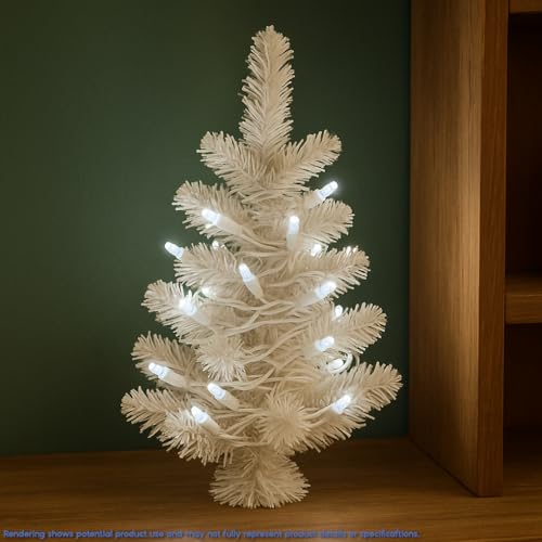 Novelty Lights 35 LED Christmas Mini Light Set, Pure White, White Wire - color: Pure White