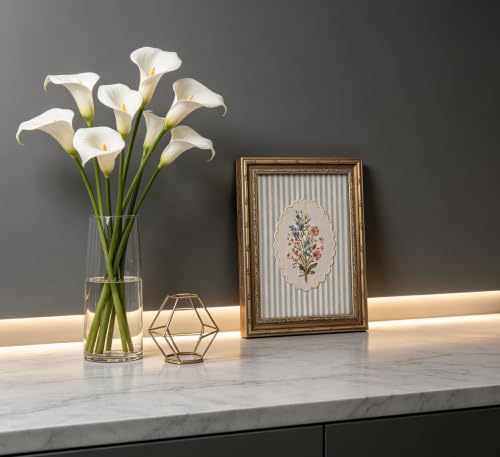 Vintage Gold Framed Floral Wall Art, Embroidered Style Bouquet Canvas Print - color: Linear Bouquet, size: 11"LX9"W