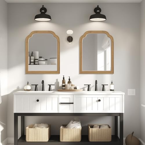 WallBeyond Wood Frame Wall Mirror Decor for Entryway, Living Room or Bedroom Home Decor - Light Woodgrain 16" x 20" Natural Color - color: Natural B, size: 20"L x 16"W