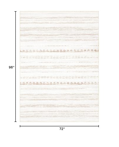 Nakagishi Boho 6x8 Area Rug Living Room Rugs Machine Washable Brown - color: Beige Brown, size: 6' X 8' (Rectangular)