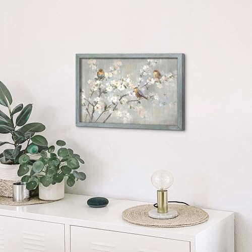 Impressionistic Birds on Blossom Branches Wall Art, 16"Lx11"W - color: Birds on Spring Blossom, size: 16"L x 11"W