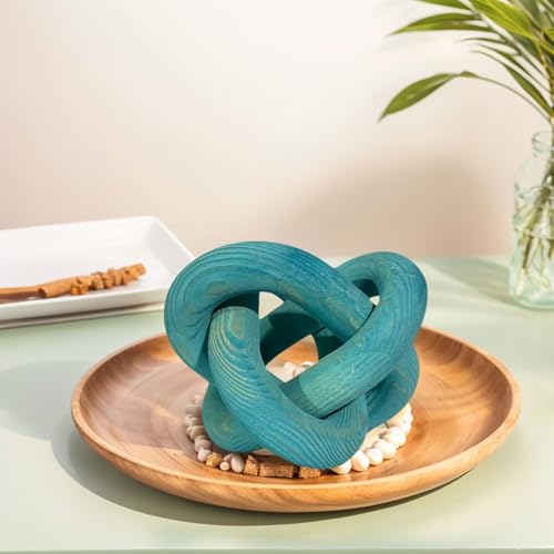 Wood Knot Decor -Coffee Table Decor,Blue Home Decor Shelf Decor - color: Blue