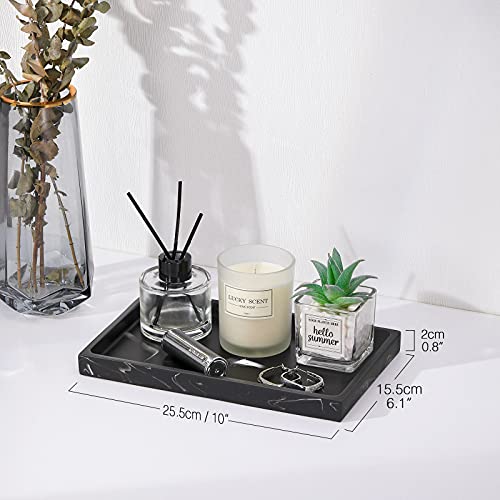 Luxspire Resin Bathroom Vanity Tray for Countertop Organizer, M, Ink Black - color: Ink Black, size: Medium