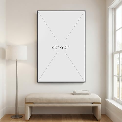 Extra Large Framed Navy Blue Abstract Wall Art for Living Room, 40x60 In - color: Blue and Gold, size: 60"L x 40"W